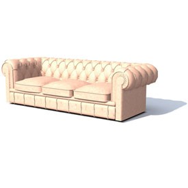Chesterfield sofa 3 seats 3D Object | FREE Artlantis Objects Download